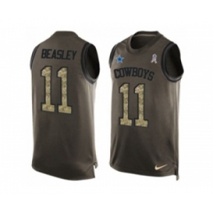 Nike Dallas Cowboys #11 Cole Beasley Green Men's Stitched NFL Limited Salute To Service Tank Top Jersey