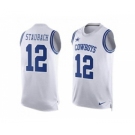 Nike Dallas Cowboys #12 Roger Staubach White Men's Stitched NFL Limited Tank Top Jersey