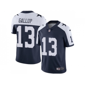 Nike Dallas Cowboys #13 Michael Gallup Navy Blue Thanksgiving Men Stitched NFL Vapor Untouchable Limited Throwback Jersey