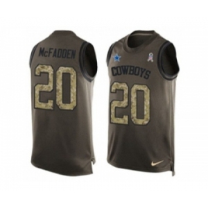 Nike Dallas Cowboys #20 Darren McFadden Green Men's Stitched NFL Limited Salute To Service Tank Top Jersey