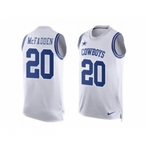 Nike Dallas Cowboys #20 Darren McFadden White Men's Stitched NFL Limited Tank Top Jersey