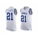 Nike Dallas Cowboys #21 Ezekiel Elliott White Men's Stitched NFL Limited Tank Top Jersey[Elliott]