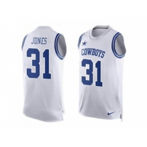 Nike Dallas Cowboys #31 Byron Jones White Men's Stitched NFL Limited Tank Top Jersey