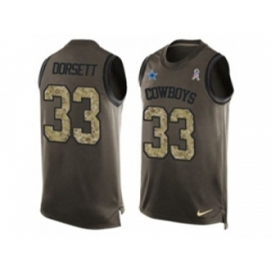 Nike Dallas Cowboys #33 Tony Dorsett Green Men's Stitched NFL Limited Salute To Service Tank Top Jersey