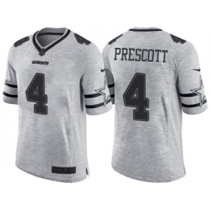 Nike Dallas Cowboys #4 Dak Prescott 2016 Gridiron Gray II Men's NFL Limited Jersey