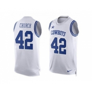Nike Dallas Cowboys #42 Barry Church White Men's Stitched NFL Limited Tank Top Jersey