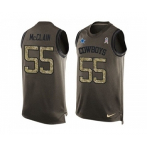 Nike Dallas Cowboys #55 Rolando McClain Green Men's Stitched NFL Limited Salute To Service Tank Top Jersey