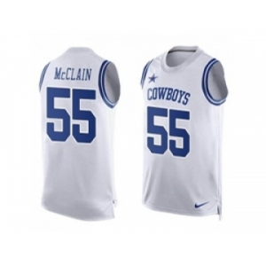 Nike Dallas Cowboys #55 Rolando McClain White Men's Stitched NFL Limited Tank Top Jersey