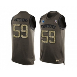 Nike Dallas Cowboys #59 Anthony Hitchens Green Men's Stitched NFL Limited Salute To Service Tank Top Jersey