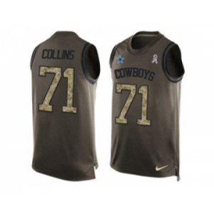 Nike Dallas Cowboys #71 La'el Collins Green Men's Stitched NFL Limited Salute To Service Tank Top Jersey