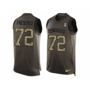 Nike Dallas Cowboys #72 Travis Frederick Green Men's Stitched NFL Limited Salute To Service Tank Top Jersey