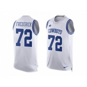Nike Dallas Cowboys #72 Travis Frederick White Men's Stitched NFL Limited Tank Top Jersey