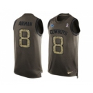 Nike Dallas Cowboys #8 Troy Aikman Green Men's Stitched NFL Limited Salute To Service Tank Top Jersey