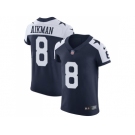 Nike Dallas Cowboys #8 Troy Aikman Navy Blue Thanksgiving Men Stitched NFL Vapor Untouchable Throwback Elite Jersey