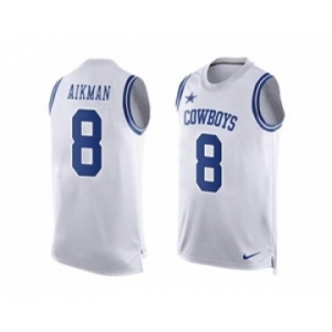 Nike Dallas Cowboys #8 Troy Aikman White Men's Stitched NFL Limited Tank Top Jersey