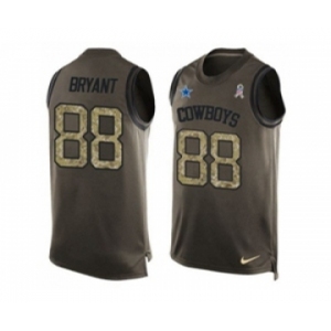 Nike Dallas Cowboys #88 Dez Bryant Green Men's Stitched NFL Limited Salute To Service Tank Top Jersey