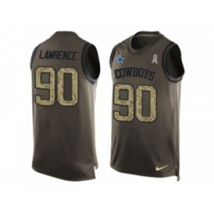 Nike Dallas Cowboys #90 Demarcus Lawrence Green Men's Stitched NFL Limited Salute To Service Tank Top Jersey