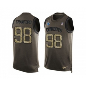 Nike Dallas Cowboys #98 Tyrone Crawford Green Men's Stitched NFL Limited Salute To Service Tank Top Jersey