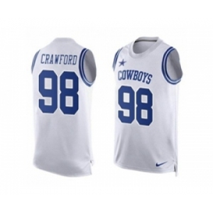 Nike Dallas Cowboys #98 Tyrone Crawford White Men's Stitched NFL Limited Tank Top Jersey