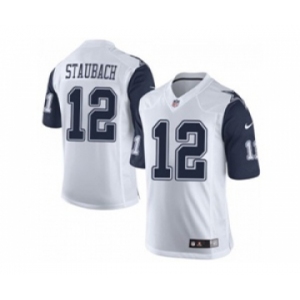 nike nfl jerseys dallas cowboys #12 staubach white[Limited throwback]