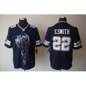 nike nfl jerseys dallas cowboys #22 e.smitth blue[helmet tri-blend limited]