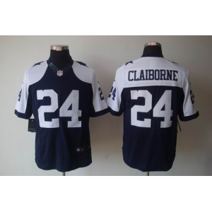 nike nfl jerseys dallas cowboys #24 claiborne blue[game limited throwback]