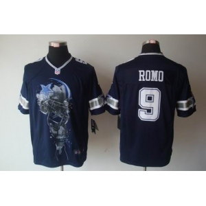 nike nfl jerseys dallas cowboys #9 romo blue[helmet tri-blend limited]