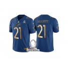 Women Dallas Cowboys #21 Ezekiel Elliott NFC 2017 Pro Bowl Blue Gold Limited Jersey