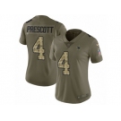Women Nike Dallas Cowboys #4 Dak Prescott Limited Olive Camo 2017 Salute to Service NFL Jersey