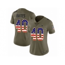 Women Nike Dallas Cowboys #40 Bill Bates Limited Olive USA Flag 2017 Salute to Service NFL Jersey