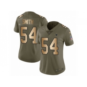 Women Nike Dallas Cowboys #54 Jaylon Smith Limited Olive Gold 2017 Salute to Service NFL Jersey