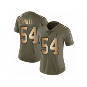 Women Nike Dallas Cowboys #54 Randy White Limited Olive Gold 2017 Salute to Service NFL Jersey