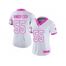 Women Nike Dallas Cowboys #55 Leighton Vander Esch White Pink Stitched NFL Limited Rush Fashion Jersey