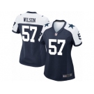 Women Nike Dallas Cowboys #57 Damien Wilson Game Navy Blue Throwback Alternate NFL Jersey