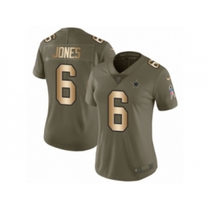 Women Nike Dallas Cowboys #6 Chris Jones Limited Olive Gold 2017 Salute to Service NFL Jersey