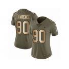 Women Nike Dallas Cowboys #90 Demarcus Lawrence Limited Olive Gold 2017 Salute to Service NFL Jersey