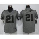 Women Nike Dallas cowboys #21 Ezekiel Elliott Gray Stitched Gridiron Gray Limited Jersey