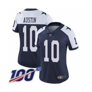 Women's Dallas Cowboys #10 Tavon Austin Navy Blue Throwback Alternate Vapor Untouchable Limited Player 100th Season Football Jersey