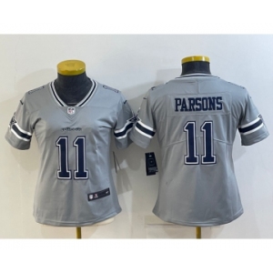 Women's Dallas Cowboys #11 Micah Parsons Grey 2020 Inverted Legend Stitched NFL Nike Limited Jersey
