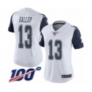 Women's Dallas Cowboys #13 Michael Gallup Limited White Rush Vapor Untouchable 100th Season Football Jersey