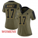 Women's Dallas Cowboys #17 Brandon Aubrey Olive Salute To Service Limited Stitched Jersey