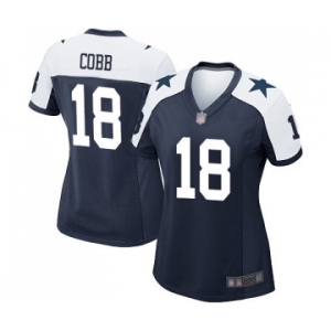 Women's Dallas Cowboys #18 Randall Cobb Game Navy Blue Throwback Alternate Football Jersey