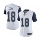 Women's Dallas Cowboys #18 Randall Cobb Limited White Rush Vapor Untouchable Football Jersey