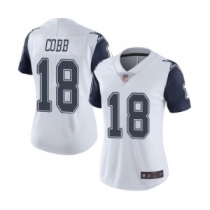 Women's Dallas Cowboys #18 Randall Cobb Limited White Rush Vapor Untouchable Football Jersey