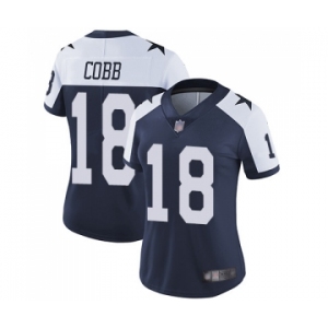 Women's Dallas Cowboys #18 Randall Cobb Navy Blue Throwback Alternate Vapor Untouchable Limited Player Football Jersey