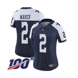 Women's Dallas Cowboys #2 Brett Maher Navy Blue Throwback Alternate Vapor Untouchable Limited Player 100th Season Football Jersey