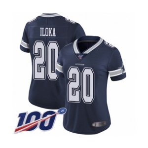 Women's Dallas Cowboys #20 George Iloka Navy Blue Team Color Vapor Untouchable Limited Player 100th Season Football Jersey