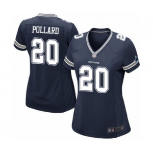 Women's Dallas Cowboys #20 Tony Pollard Game Navy Blue Team Color Football Jersey