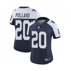 Women's Dallas Cowboys #20 Tony Pollard Navy Blue Thanksgiving Vapor Untouchable Limited Throwback Jersey