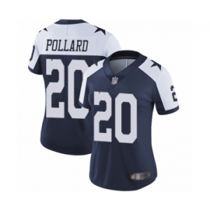 Women's Dallas Cowboys #20 Tony Pollard Navy Blue Throwback Alternate Vapor Untouchable Limited Player Football Jersey